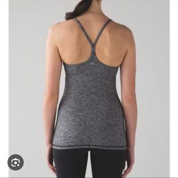 lululemon athletica Tops - Lululemon athletica Power Y Charcoal Gray Heathered Racerback Tank Top size 6
